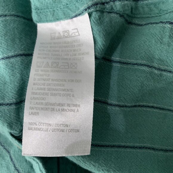 Logo Lori Goldstein Green Blouse Large Button Down Long Sleeve - Picture 5 of 5